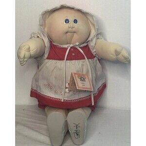 Vintage 1984 Xavier Roberts Little People Cabbage Patch Red Bonnet NWT